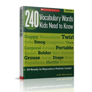 Grade Vocabulary 240 240个单词词汇 Kids 四年级孩子需要知道 Words 教辅词典 Need 进口英文原版 Know