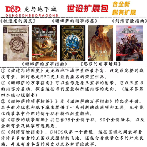 龙与地下城DND5E扩展世设包中文设定集世界观规则法术职业表背景