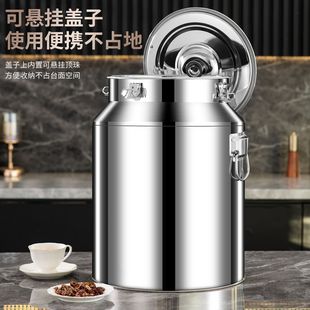 316不锈钢油桶酒桶超厚密封桶圆柱形家用带龙头泡酒储酒罐密封罐
