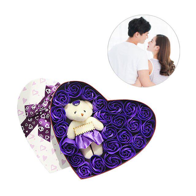 valentines day 20 soap flower gift box rose flower box bear