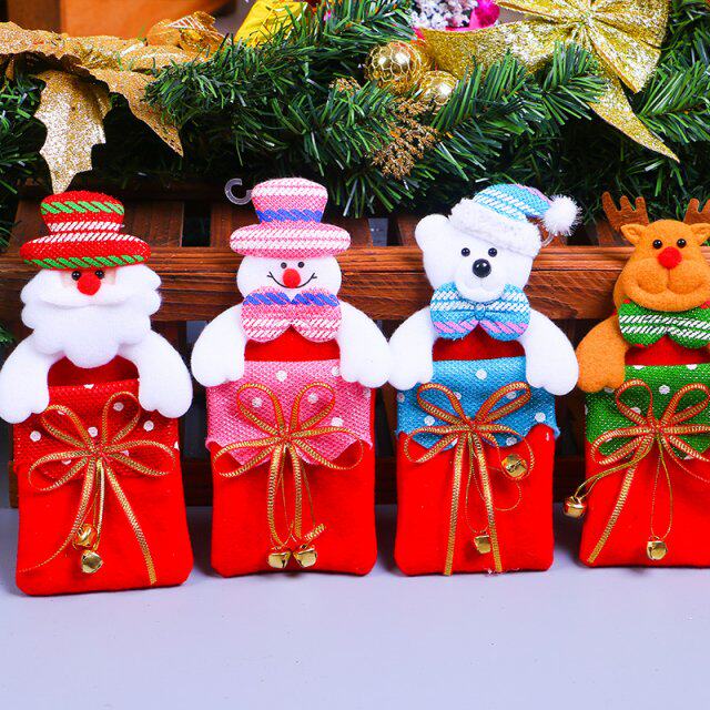 1pc santa claus snowman elk gift candy bags christmas tree p