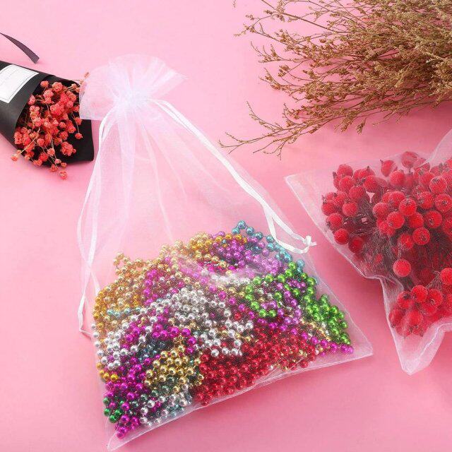 50pcs 10x13cm white organza gift bags wedding christmas bags