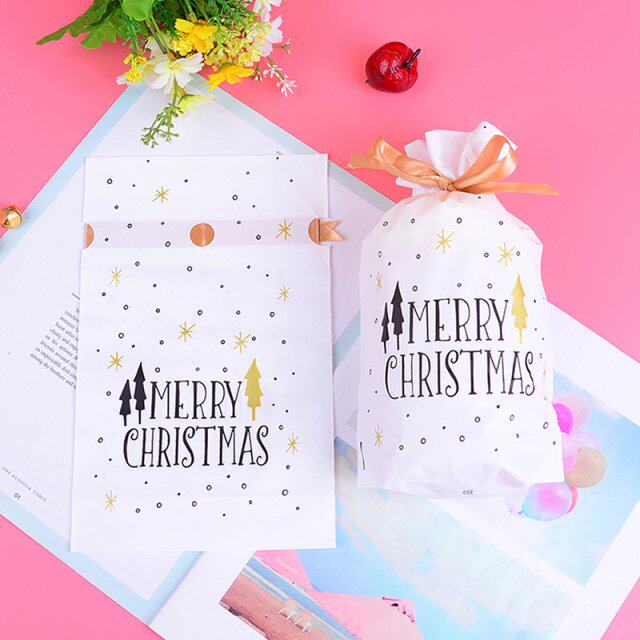 10pcs merry christmas gift bags christmas candy cookie choco