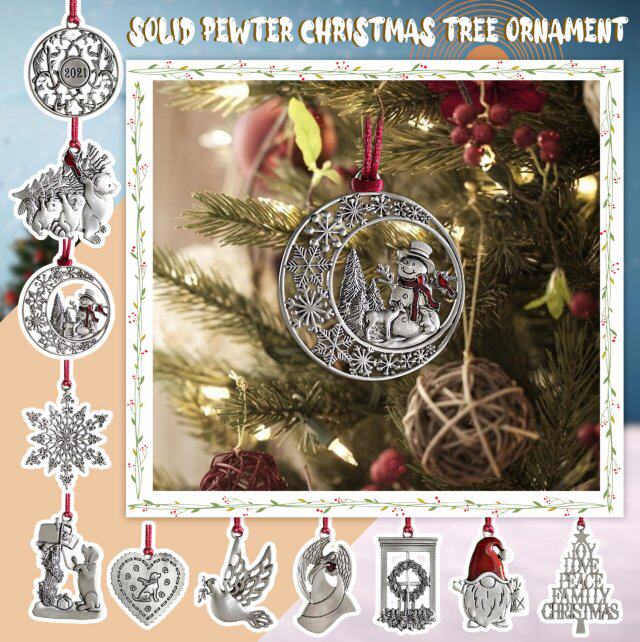 pure tin christmas tree decorations, metal pendant gifts, ch