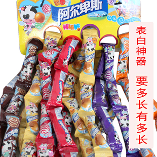 阿尔卑斯秋天的第一个包情人节连在一起的长串长条棒棒糖创糖果