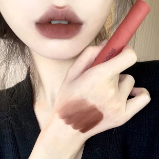 巧克力色口棕！轻欧美土棕咖啡吃土色口红唇釉黑兔马卡龙唇泥12