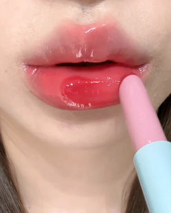 高透感春夏嘟嘟唇！元气法则唇蜜01蜜桃樱花粉女团色镜面水光口红