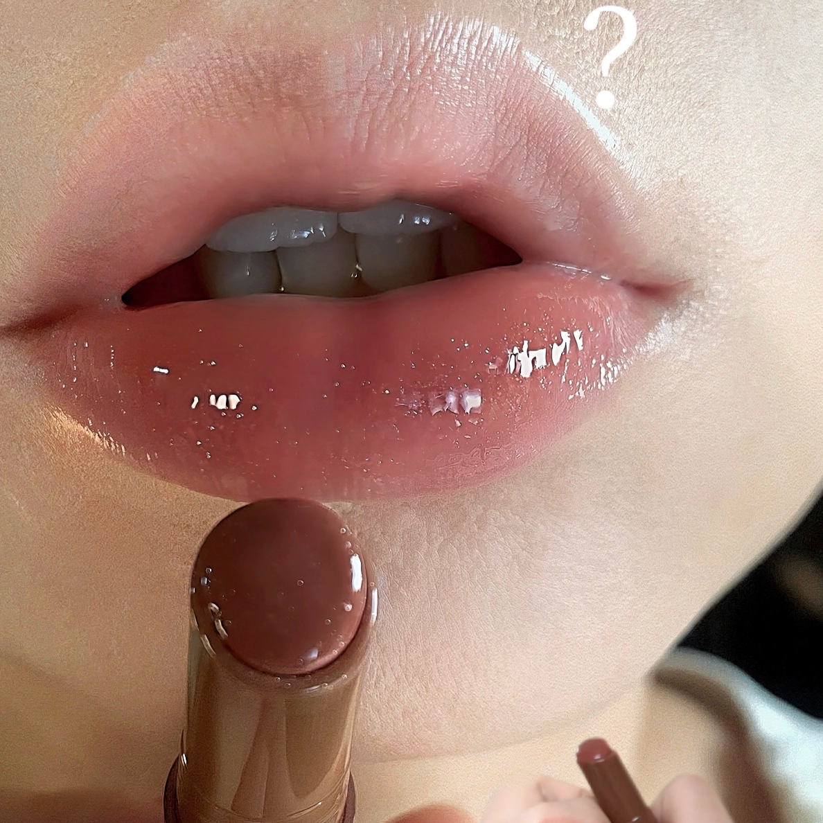 碎钻冷棕爆闪~酵色水光口红笔567低饱和可可摩卡咖棕568巧克力色