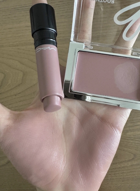 橄榄皮烟熏灰粉玫瑰！黑兔腮红膏mv01灰紫色高级感收缩色无花果色