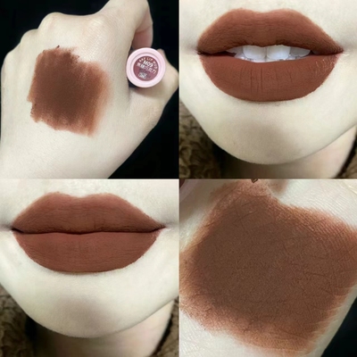 又酷又显白！akf唇泥m09口棕吃土色口红哑光欧美风巧克力色唇釉