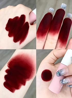 红到发黑的血浆玫瑰！akf唇泥m15浆果车厘子暗红色姨妈色口红哑光