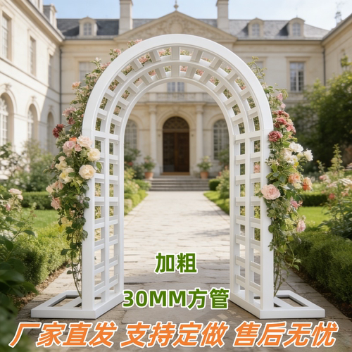 欧式铁艺拱门庭院爬藤花架