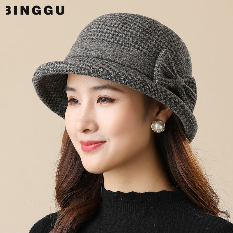 中老年秋冬季休闲渔夫帽妈妈盆帽