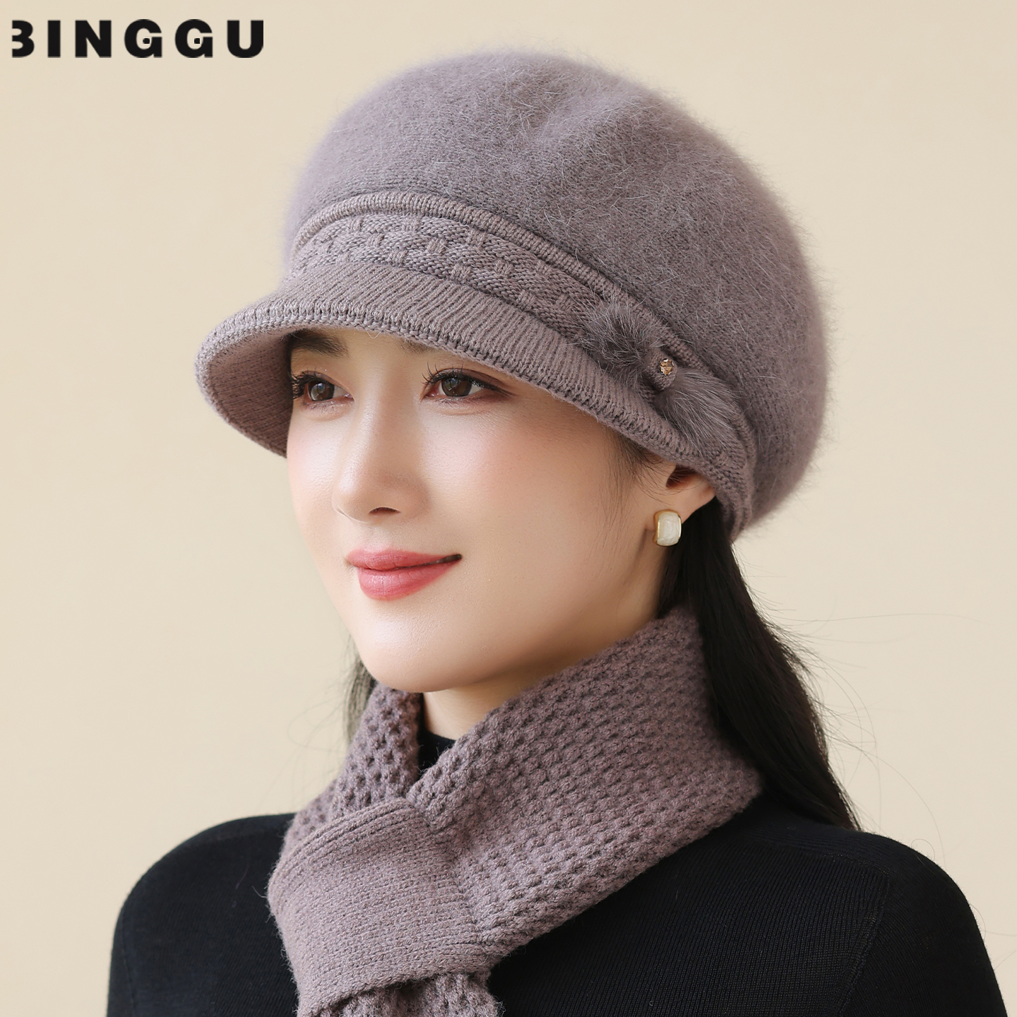 中老年人帽子女秋冬季妈妈毛线帽