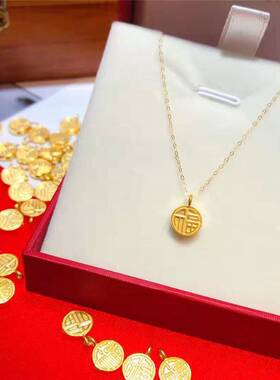 吊坠四叶草黄金吊坠女