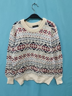 日系港味chic古着红色毛衣女秋冬季宽松慵懒风bf复古加厚温柔外套