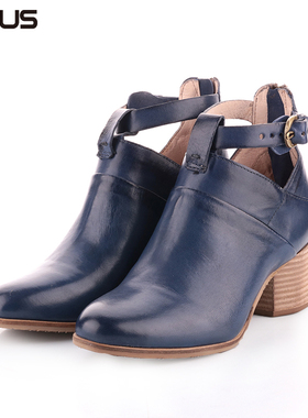 MJUS意大利牛皮鞋复古做旧女款露趾凉鞋882202