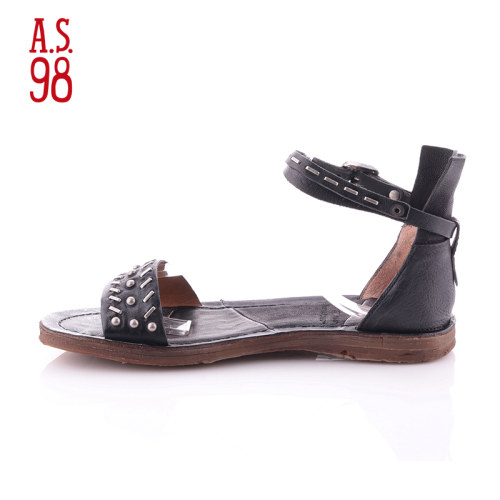 A.S.98意大利牛皮女鞋新款手工复古铆钉凉鞋534041