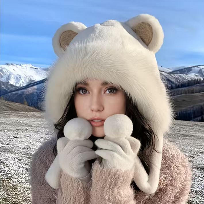 可爱帽子女冬季毛绒帽东北哈尔滨雪乡旅游保暖装备防寒护耳雷锋帽