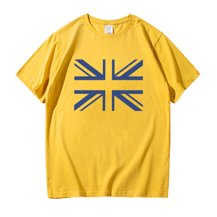 英伦英国米字旗棉宽松运动短袖半袖T恤坎肩背心