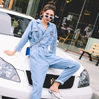 Комбинезон, модные весенние штаны, в корейском стиле, высокая талия, свободный крой