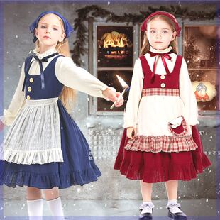 儿童卖火柴的小女孩小红帽cos舞台剧外婆老奶奶平民穷人演出服装