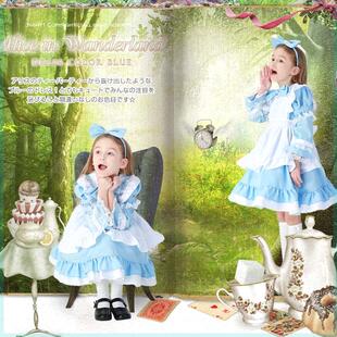 儿童爱丽丝梦游仙境Alice cos迪士尼公主裙亲子女仆装六一演出服