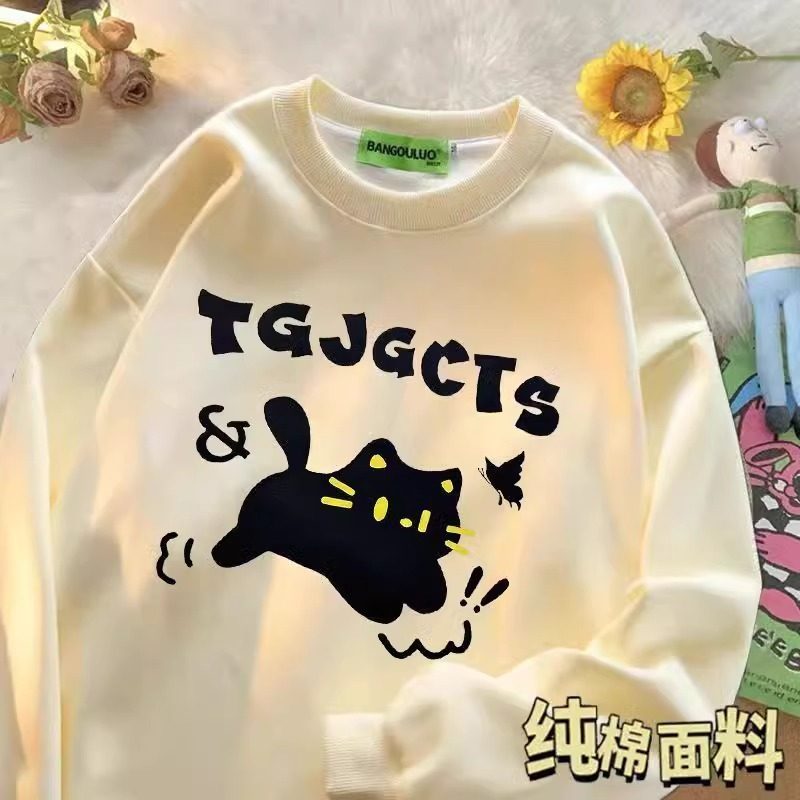 女童正肩圆领卫衣宽松百搭上衣