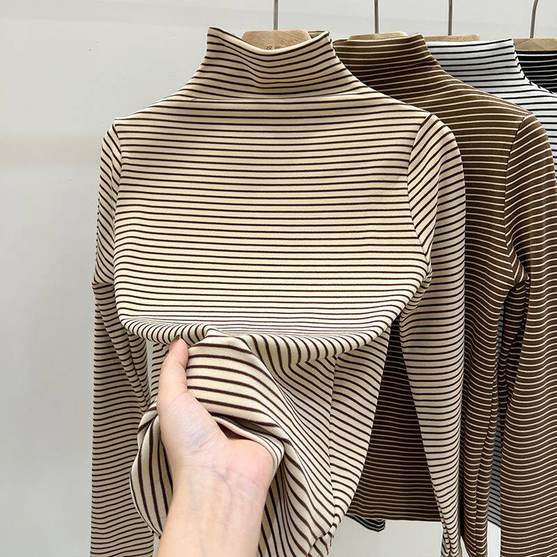 女童德绒条纹长袖秋冬内搭保暖2026新款中大童半高领休闲德绒打底,童装/婴儿装/亲子装,T恤,淘宝优惠券,粉丝福利购,淘宝优惠卷