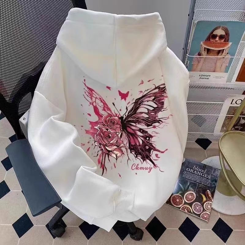 中大童薄款加绒连帽卫衣印花外套