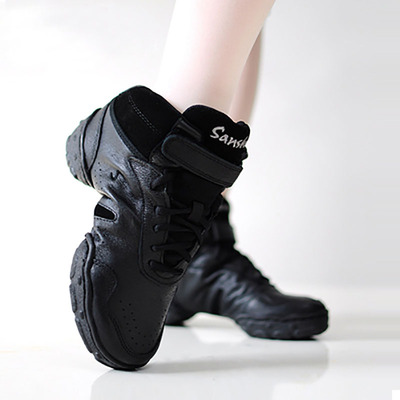 正品三沙现代舞蹈鞋女新款成人爵士舞蹈鞋广场舞真皮软底跳舞鞋