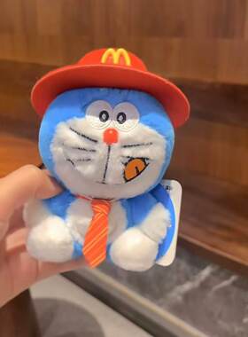 正版卡通风哆啦梦钥匙扣公仔挂件毛绒玩具叮当猫陪伴娃娃挂饰情人