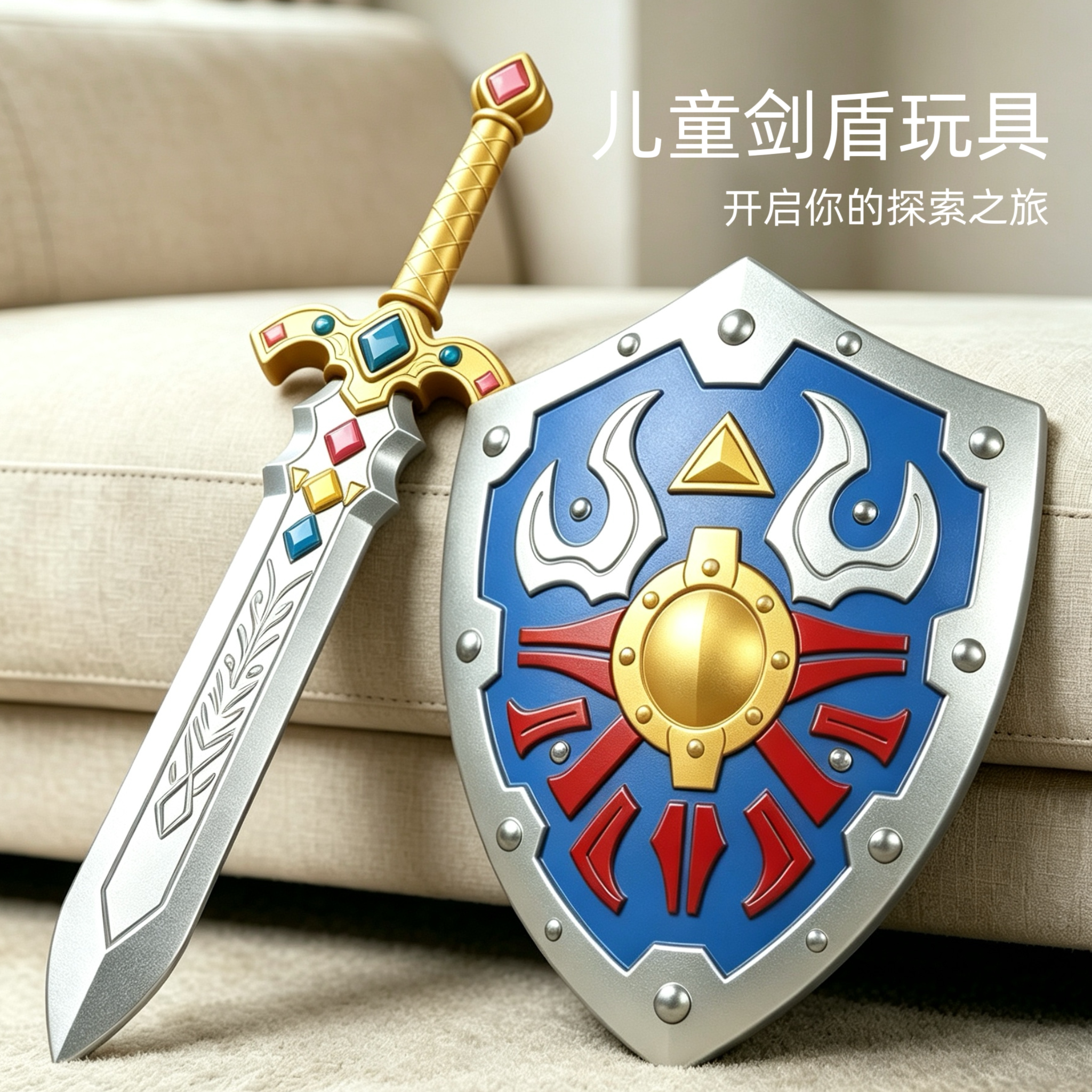 剑儿童玩具剑宝剑盾牌软胶兵器星耀剑盾套装亲子互动玩具刀剑男孩