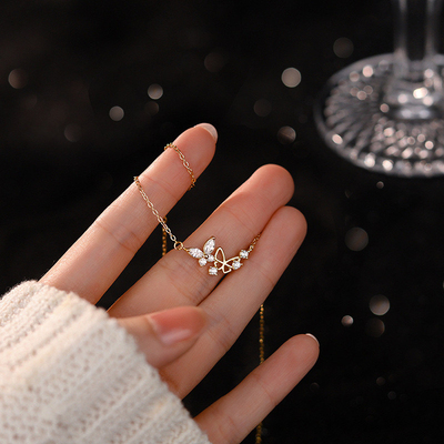 韩版蝴蝶项链女轻奢小众设计高级感轻奢锁骨链2024年热卖颈链配饰