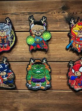 【Strato】漫威 超级英雄魔术贴 士气章 钢铁侠 美国队长 蜘蛛侠