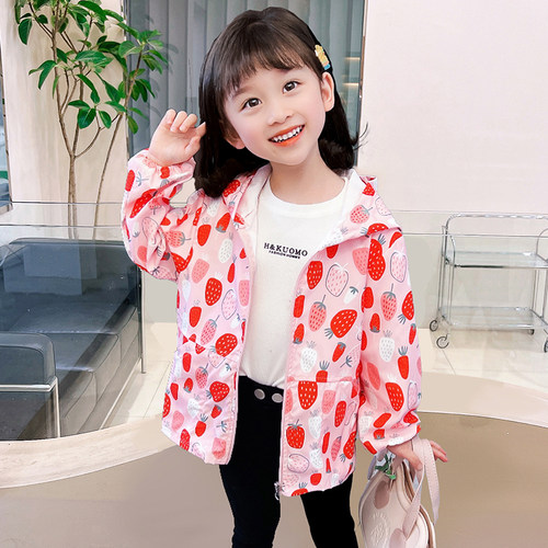 女童防水罩衣秋冬长袖洋气
