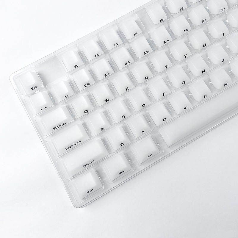 原厂高度雾透PC透明键帽  透明键帽侧刻印刷  123键小全套