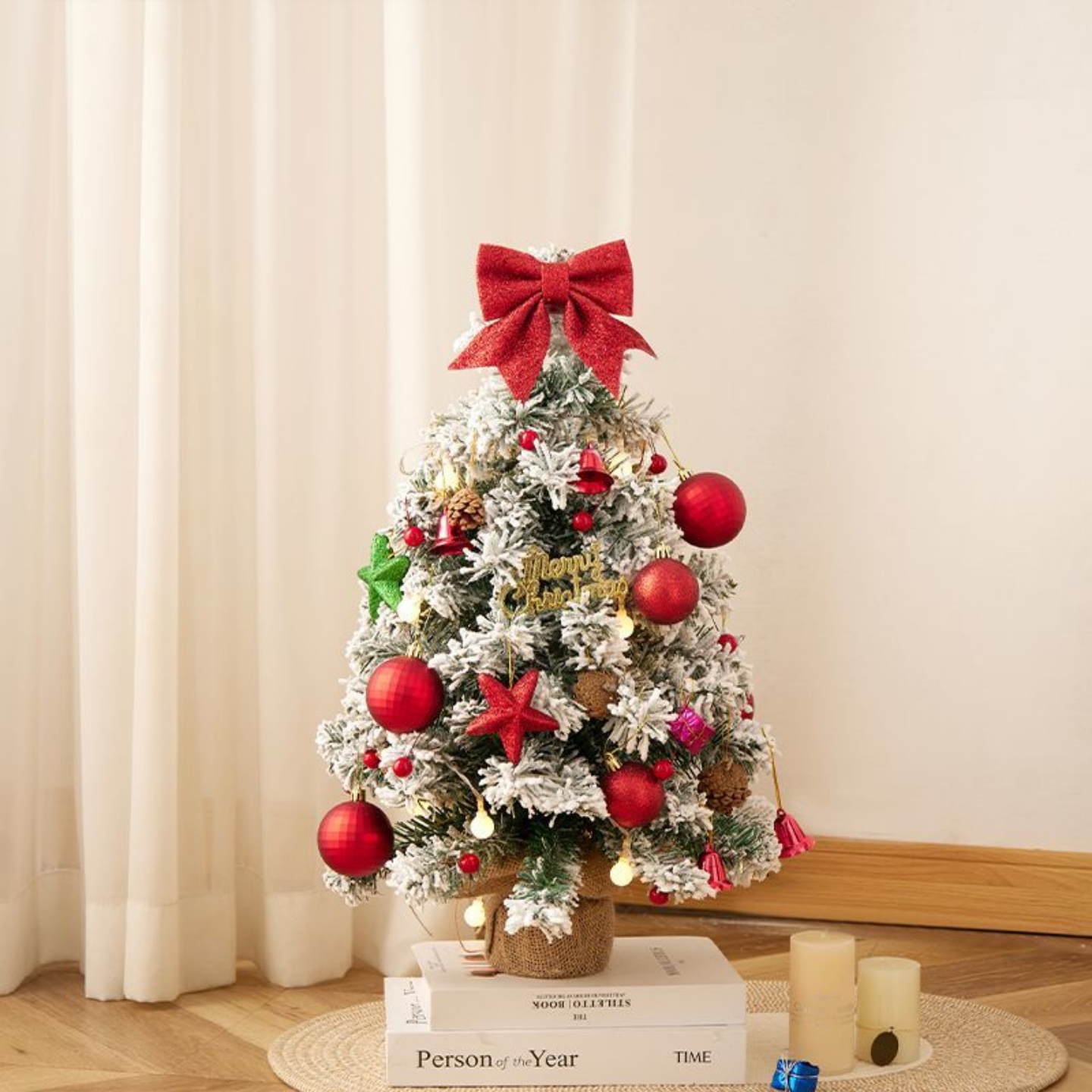 2025新款圣诞树节日礼品场景布置道具前台小型桌面装饰摆件