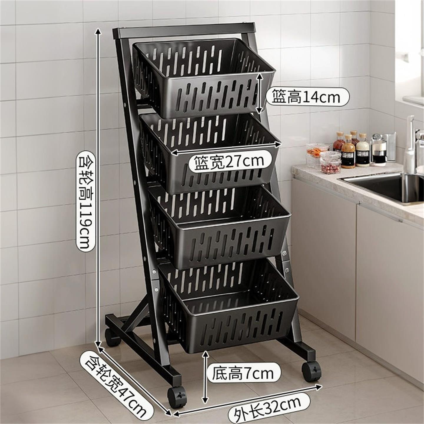 落地式家用可移动客厅零食推车