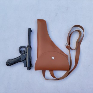 演出道具木质王八盒子枪仿真皮驳壳枪套南部十四毛瑟鲁格P08模型