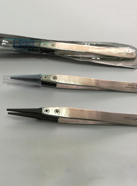 环球瑞士SIPEL 1317-SA镊子1.5mm尖头ESD防静电碳素塑料头可替换