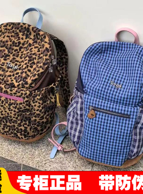 Tagi.面包包休闲大容量背包豹纹旅行通勤格纹双肩包登山电脑包