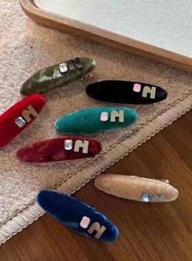 Tagi.丝绒《i》想象彩色钻鼓鼓复古真丝质感发夹饰品头饰边夹发饰