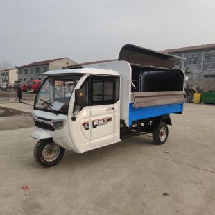 电动三轮垃圾车小型自动装卸垃圾清运车新能源垃圾车运输保洁货箱