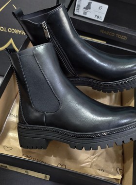 原装出口德国MT外贸原单女短靴 加绒厚底低跟切尔西靴骑士靴37-38