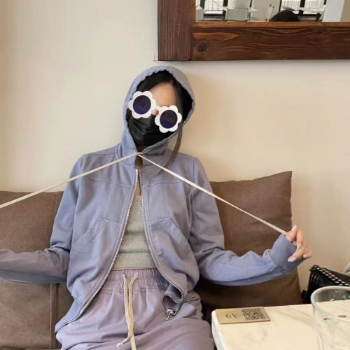 Ro奶油紫新款修身拉链外套现货付款即发