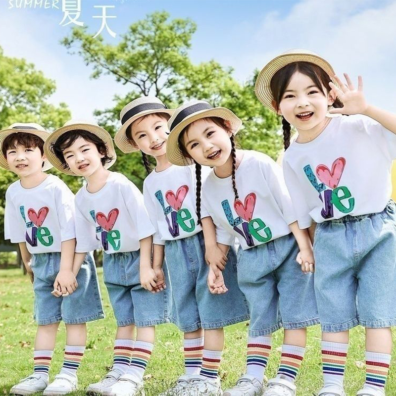 六一儿童啦啦队演出服幼儿园毕业照班服小学生运动会团体表演服装