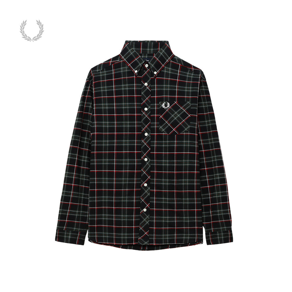 FREDPERRY格纹长袖衬衫复古质感图片