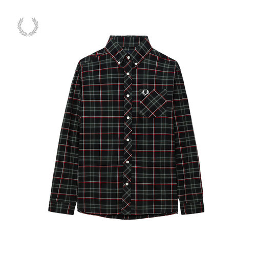 FREDPERRY格纹长袖衬衫复古质感