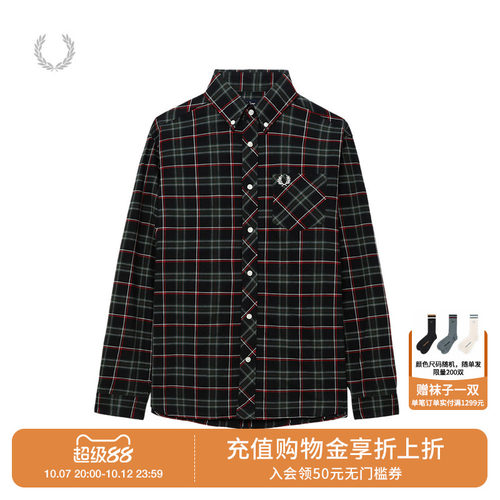 FREDPERRY格纹长袖衬衫复古质感
